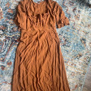 Light Weight Mustard Midi Dress